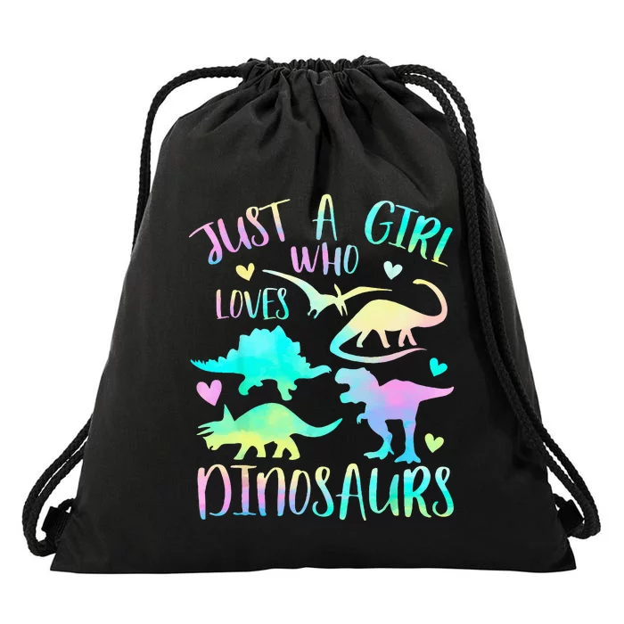 Just A Girl Who Loves Dinosaurs Dinosaur Teen Gifts Drawstring Bag