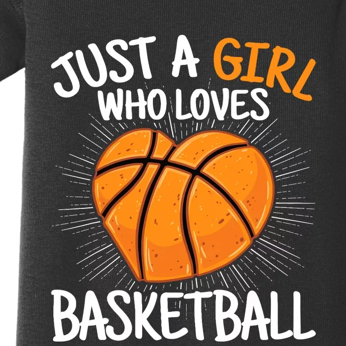 Just A Girl Who Loves Basketball Merch Girl Baby Bodysuit