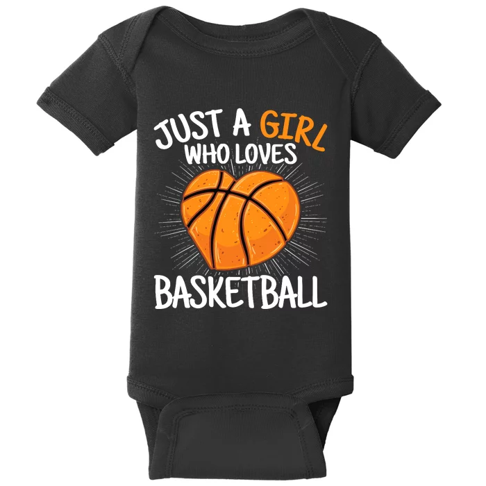 Just A Girl Who Loves Basketball Merch Girl Baby Bodysuit