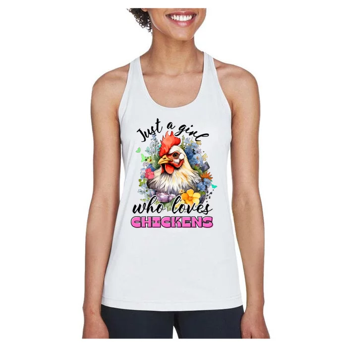 Just A Girl Who Loves Chickens Women's Racerback Tank