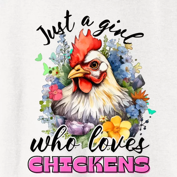 Just A Girl Who Loves Chickens Women's Crop Top Tee