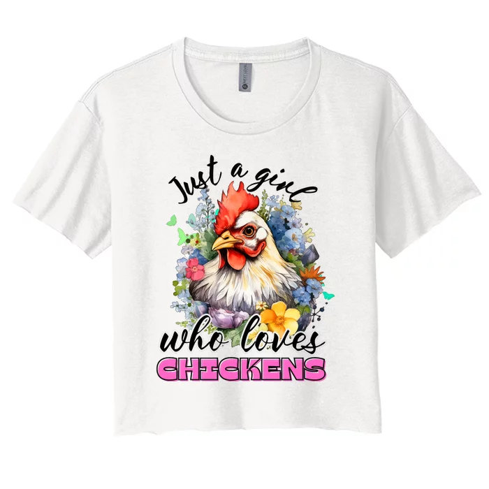 Just A Girl Who Loves Chickens Women's Crop Top Tee