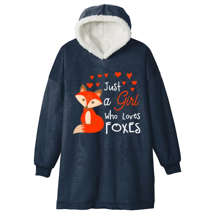 Just a girl who loves foxes - Cute looking fox Hooded Wearable Blanket