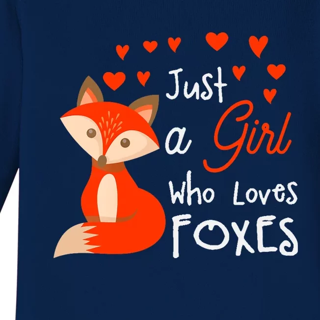 Just a girl who loves foxes - Cute looking fox Baby Long Sleeve Bodysuit