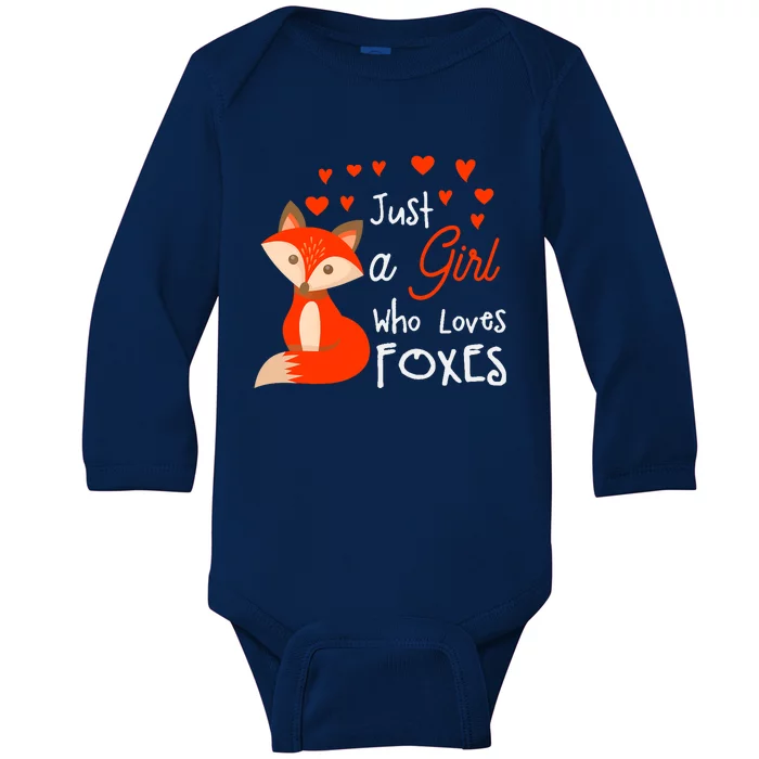 Just a girl who loves foxes - Cute looking fox Baby Long Sleeve Bodysuit