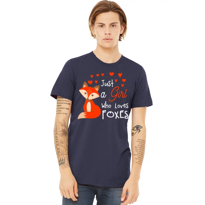 Just a girl who loves foxes - Cute looking fox Premium T-Shirt