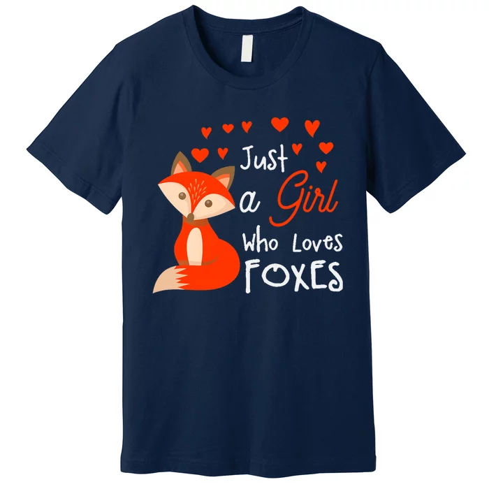 Just a girl who loves foxes - Cute looking fox Premium T-Shirt