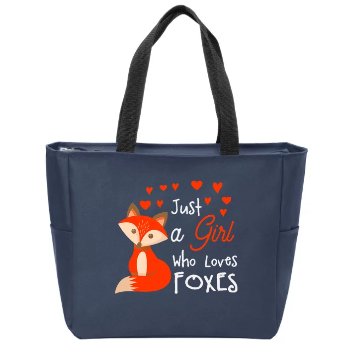 Just a girl who loves foxes - Cute looking fox Zip Tote Bag