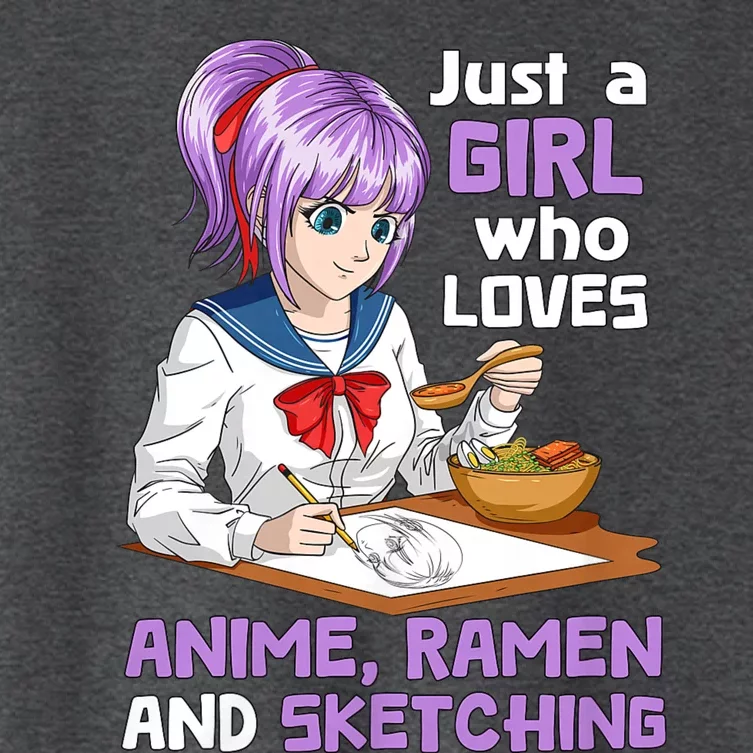 Just A Girl Who Loves Anime Ramen And Sketching Japan Anime Women's Crop Top Tee