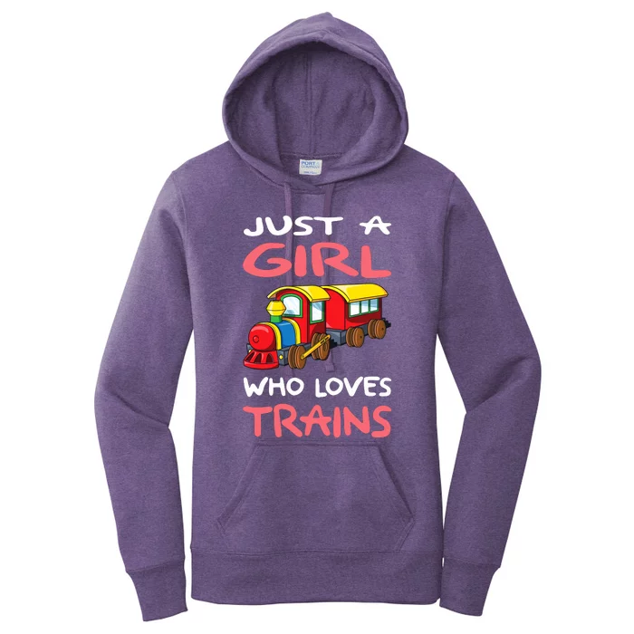 Just A Girl Who Loves Trains I Railway I Railroad I Train Women's Pullover Hoodie