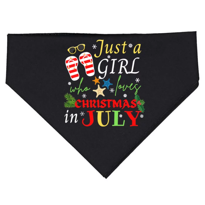 Just A Girl Who Loves Christmas In July Flip Flops USA-Made Doggie Bandana