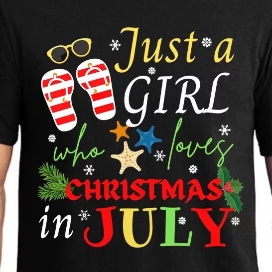 Just A Girl Who Loves Christmas In July Flip Flops Pajama Set