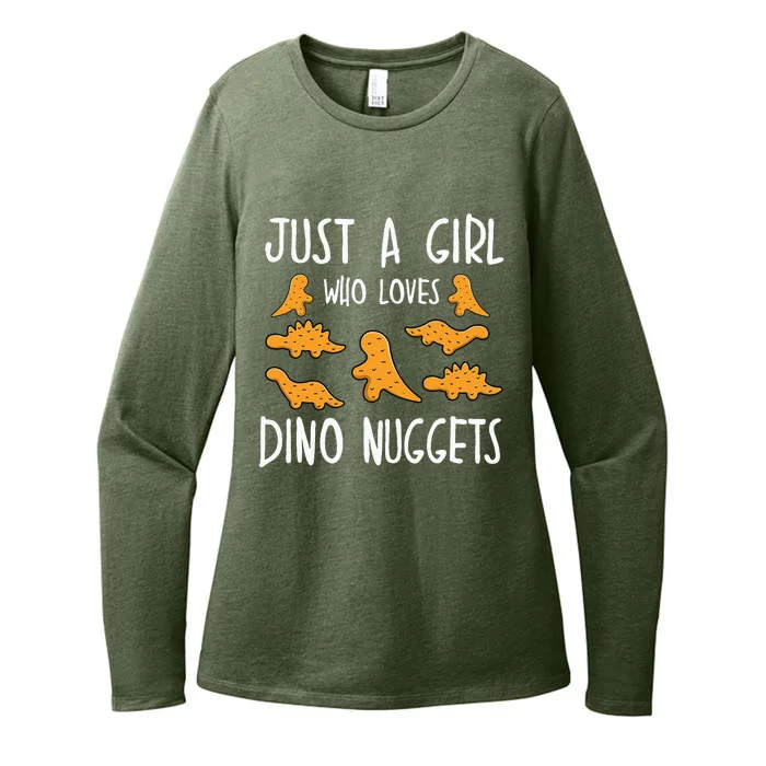 Just A Girl Who Loves Dino Nuggets Merch Chicken Nuggets Womens CVC Long Sleeve Shirt