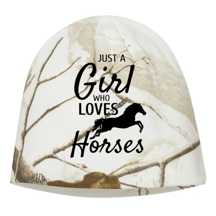 Just A Girl Who Loves Horses Riding Gifts Horse Kati - Camo Knit Beanie