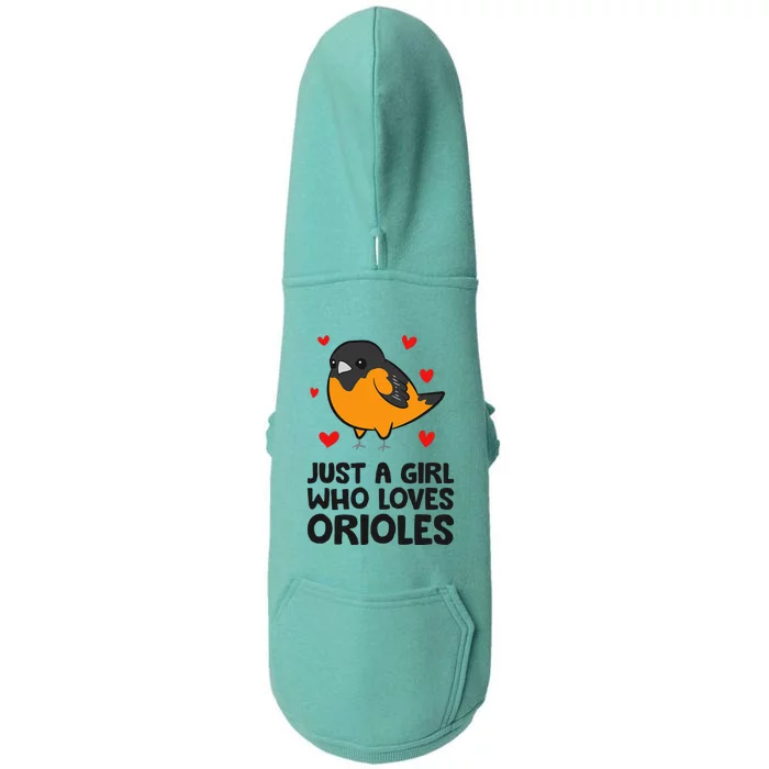 Just A Girl Who Loves Orioles Doggie 3-End Fleece Hoodie