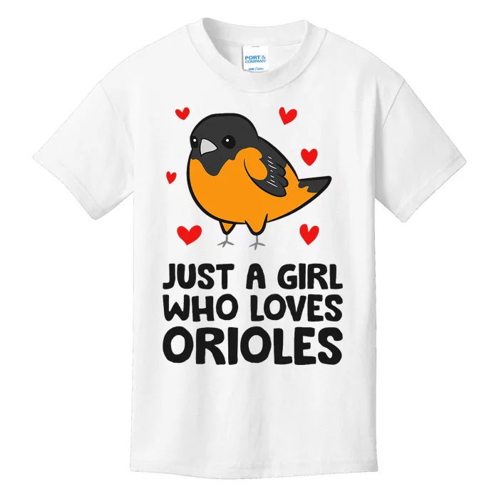 Just A Girl Who Loves Orioles Kids T-Shirt