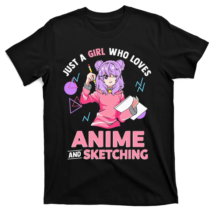 Just A Girl Who Loves Anime And Sketching Short Sleeve T-Shirt