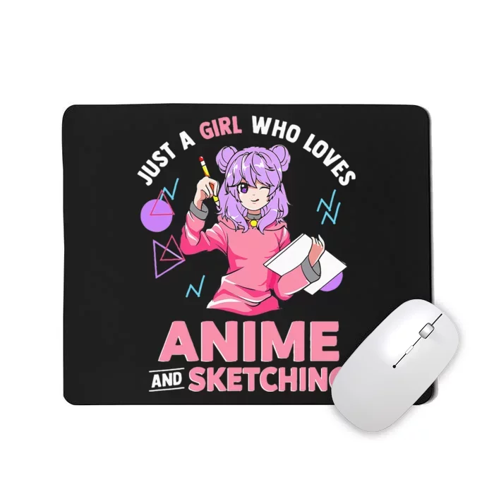 Just A Girl Who Loves Anime And Sketching Short Sleeve Mousepad