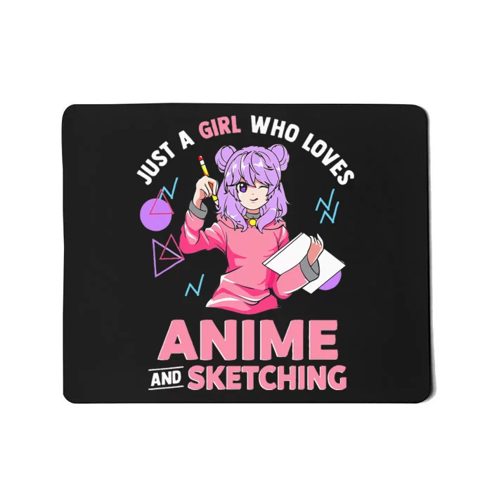 Just A Girl Who Loves Anime And Sketching Short Sleeve Mousepad