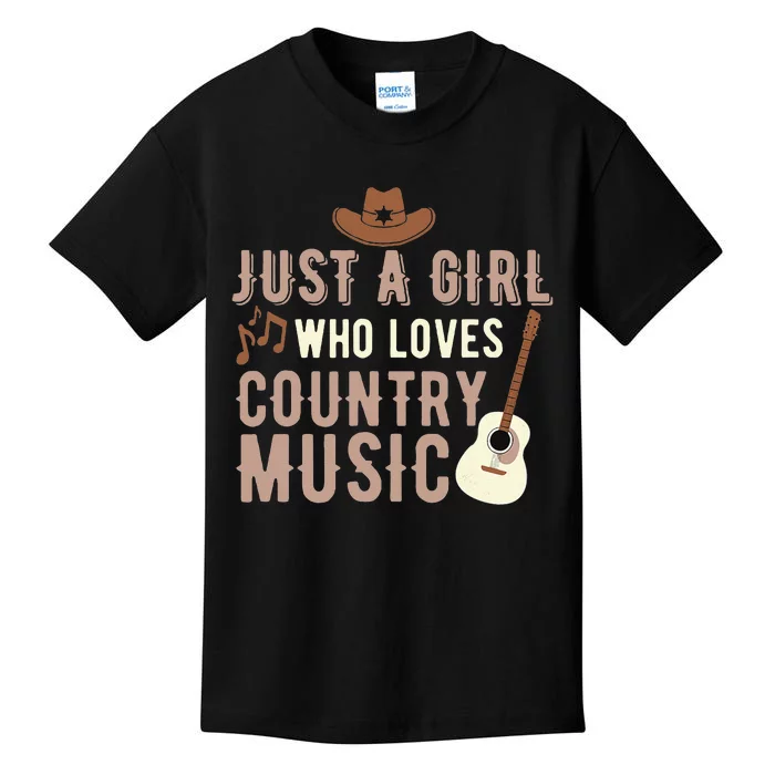 Just A Girl Who Loves Country Music Kids T-Shirt