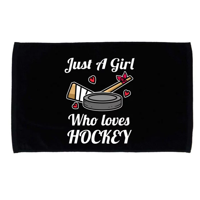 Just A Girl Who Loves Hockey Ice Hockey Girl Jersey Gift Microfiber Hand Towel