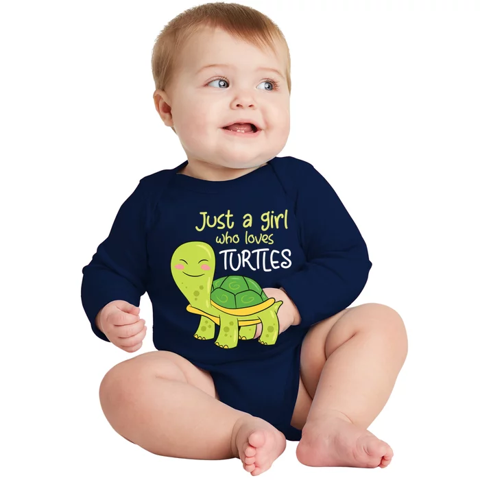 Just A Girl Who Loves Turtles Sea Turtle Girl Gift Baby Long Sleeve Bodysuit