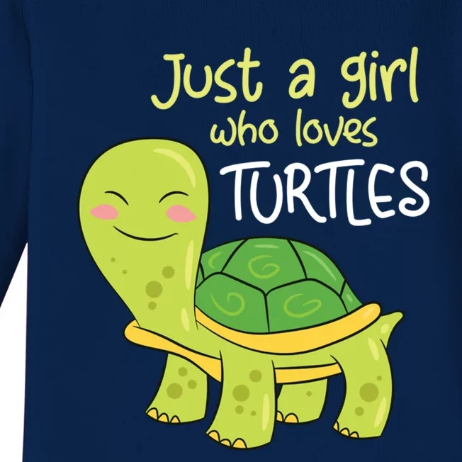 Just A Girl Who Loves Turtles Sea Turtle Girl Gift Baby Long Sleeve Bodysuit