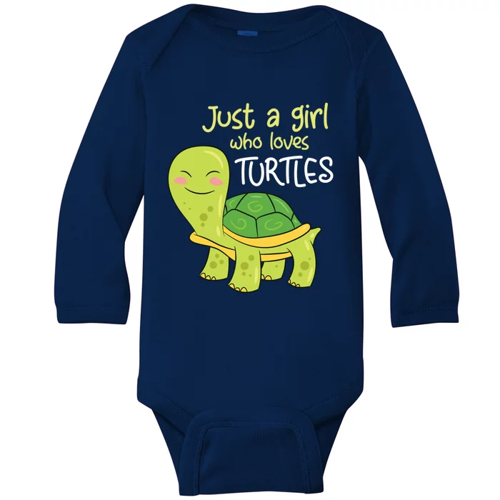 Just A Girl Who Loves Turtles Sea Turtle Girl Gift Baby Long Sleeve Bodysuit