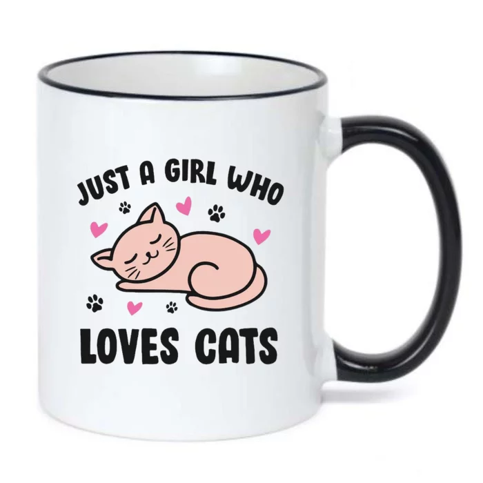 Just A Girl Who Loves Cats Black Color Changing Mug