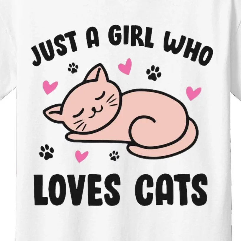 Just A Girl Who Loves Cats Kids T-Shirt