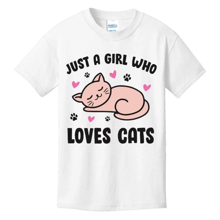 Just A Girl Who Loves Cats Kids T-Shirt