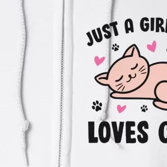 Just A Girl Who Loves Cats Full Zip Hoodie