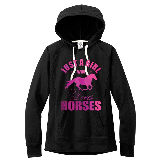 Just A Girl Who Loves Horses Watercolor Horse Women's Fleece Hoodie