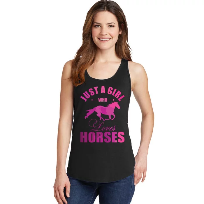 Just A Girl Who Loves Horses Watercolor Horse Ladies Essential Tank