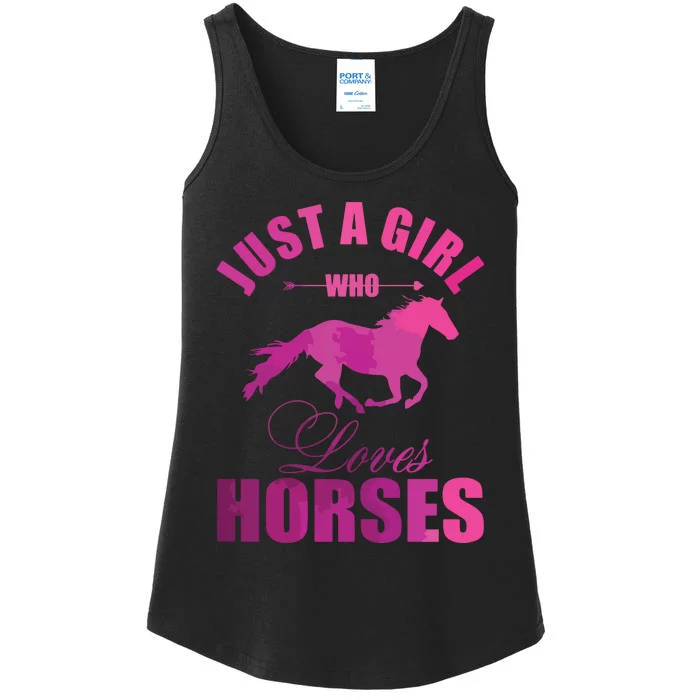 Just A Girl Who Loves Horses Watercolor Horse Ladies Essential Tank