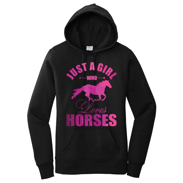 Just A Girl Who Loves Horses Watercolor Horse Women's Pullover Hoodie