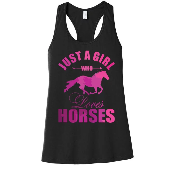 Just A Girl Who Loves Horses Watercolor Horse Women's Racerback Tank