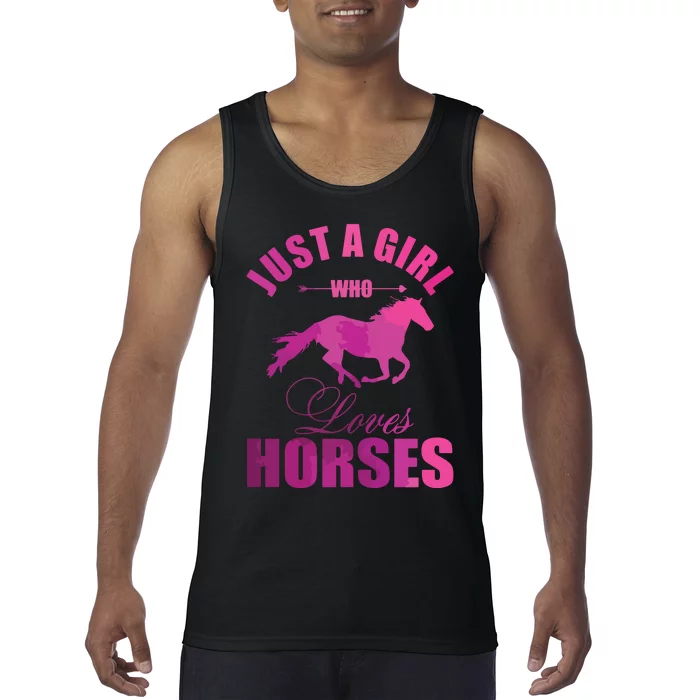 Just A Girl Who Loves Horses Watercolor Horse Tank Top