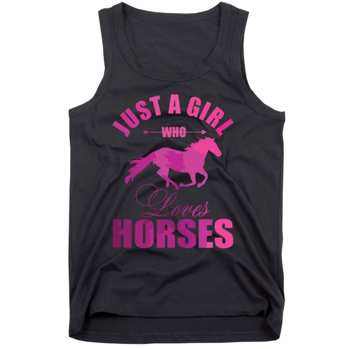 Just A Girl Who Loves Horses Watercolor Horse Tank Top