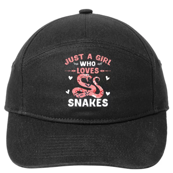 Just A Girl Who Loves Snakes Animal Snake Lover 7-Panel Snapback Hat