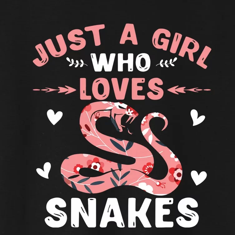 Just A Girl Who Loves Snakes Animal Snake Lover Women's Crop Top Tee