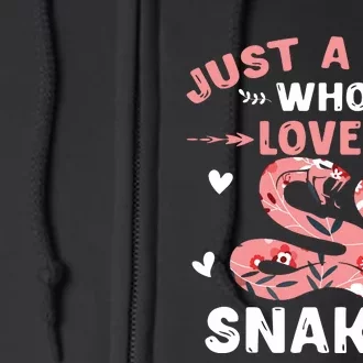 Just A Girl Who Loves Snakes Animal Snake Lover Full Zip Hoodie