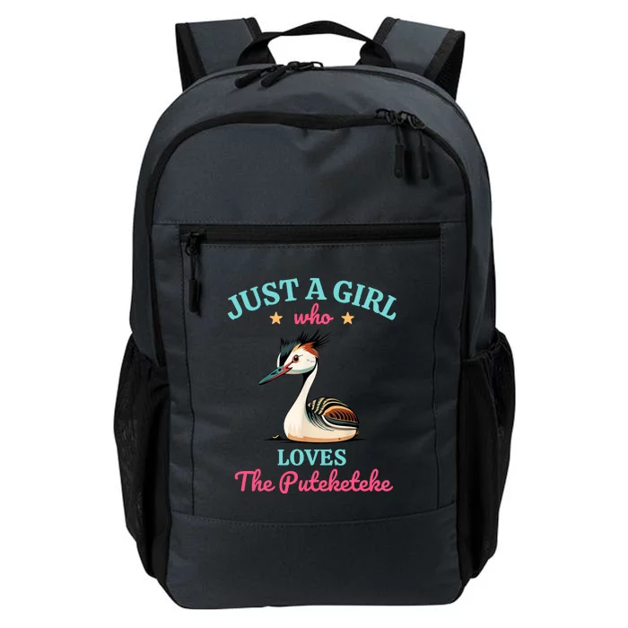 Just A Girl Who Loves The Puteketeke Great Crested Grebe Daily Commute Backpack