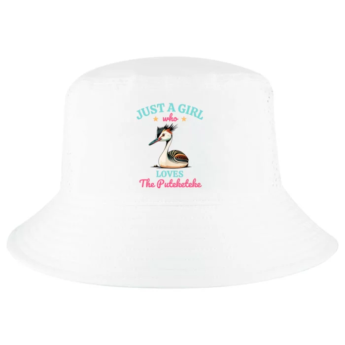 Just A Girl Who Loves The Puteketeke Great Crested Grebe Cool Comfort Performance Bucket Hat