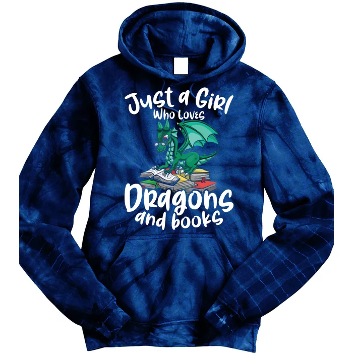 Just A Girl Who Loves Dragons And Books Reading Dragon Tie Dye Hoodie