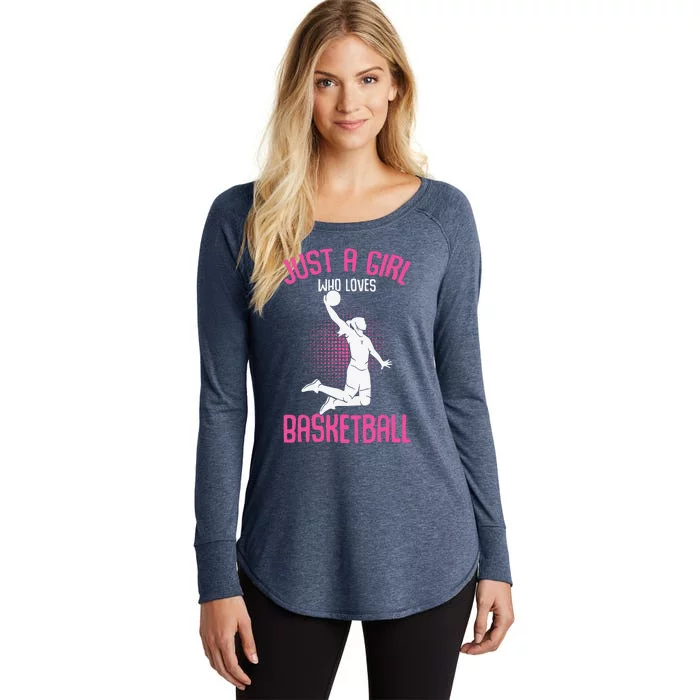 Just A Girl Who Loves Basketball Women's Perfect Tri Tunic Long Sleeve Shirt