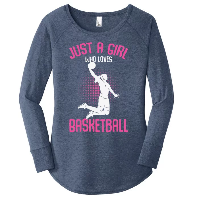 Just A Girl Who Loves Basketball Women's Perfect Tri Tunic Long Sleeve Shirt