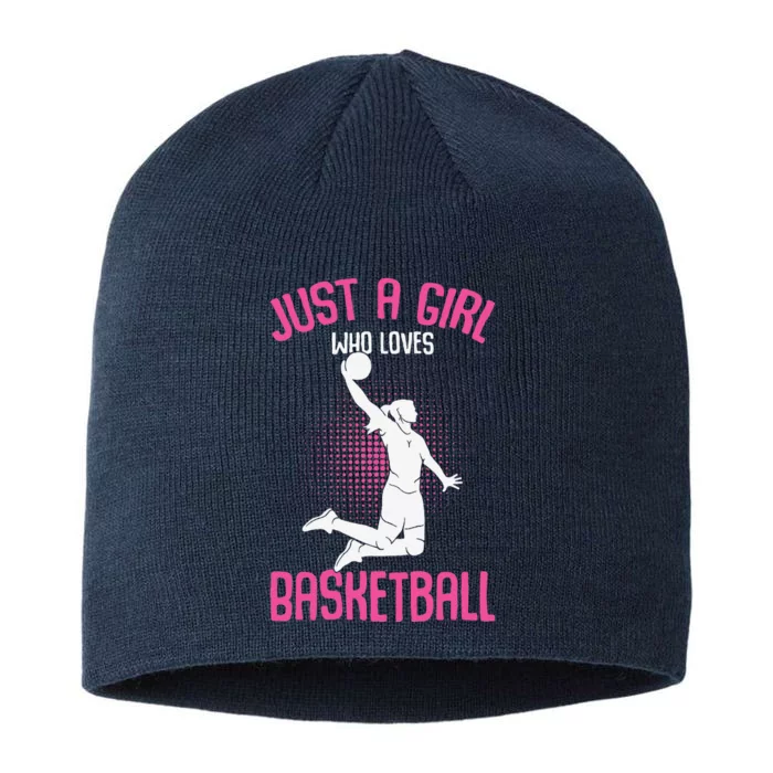 Just A Girl Who Loves Basketball 8 1/2in Sustainable Knit Beanie