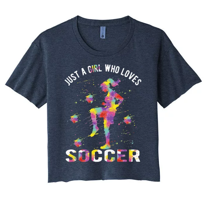 Just A Girl Who Loves Soccer Women's Crop Top Tee