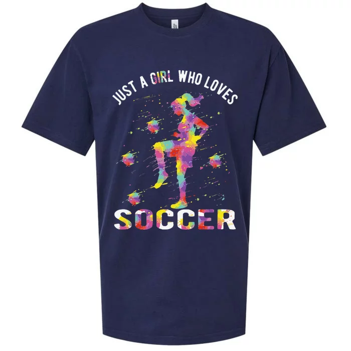 Just A Girl Who Loves Soccer Sueded Cloud Jersey T-Shirt